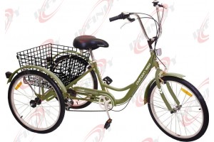  6-Speed SHIMANO Shifter 24" 3-Wheel Adult Tricycle Bicycle Trike Cruise Bike/Platoon